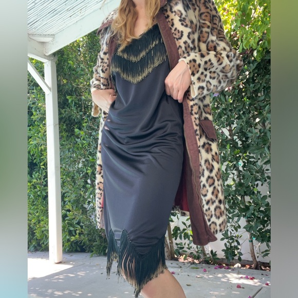 70s Does 20s VTG Black Flapper Slip - Picture 8 of 8